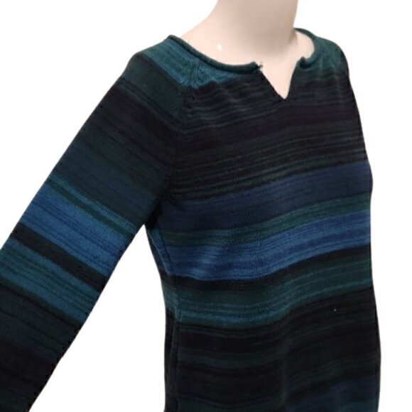 [Eddie Bauer] Green & Blue Cotton Sweater - Size S - Picture 1 of 10